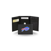 Buffalo Bills Black Embroidered Genuine Leather Tri-Fold